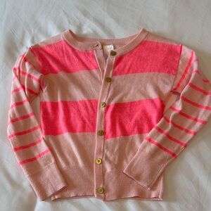 Cat & Jack Girls Cardigan Sweater Pink Striped Size 6 / 6X
